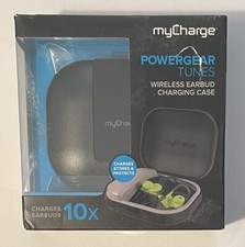 myCharge PowerGear Tunes Wireless Earbud Charges 10x Charging Case Black