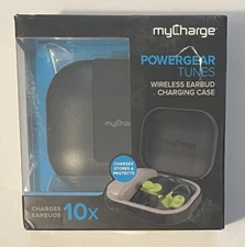myCharge PowerGear Tunes Wireless Earbud Charges 10x Charging Case Black