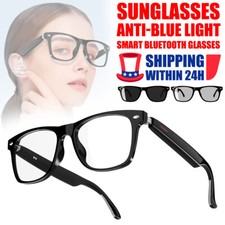 New AI Smart Bluetooth Glasses Music Call Sunglasses Anti-Blue Mirror Full Frame