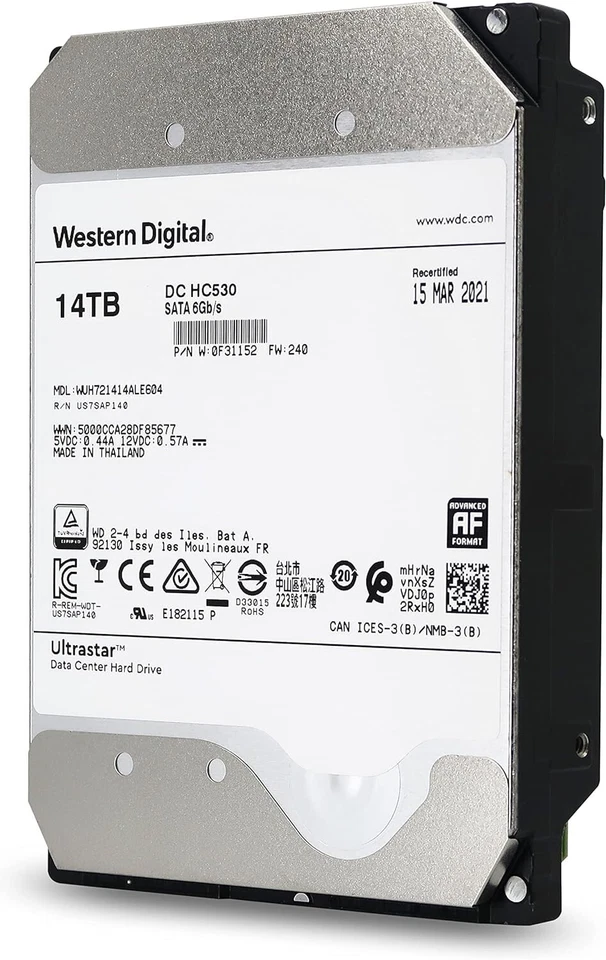 WD Ultrastar DC HC530 14TB SATA 6G 3.5" 7200RPM Enterprise HDD - WUH721414ALE604 - Image 3 of 4