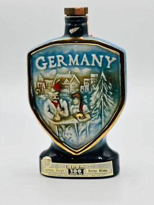 Vintage Ceramic Decanter 1970 Jim Beam Germany Whiskey with Cork