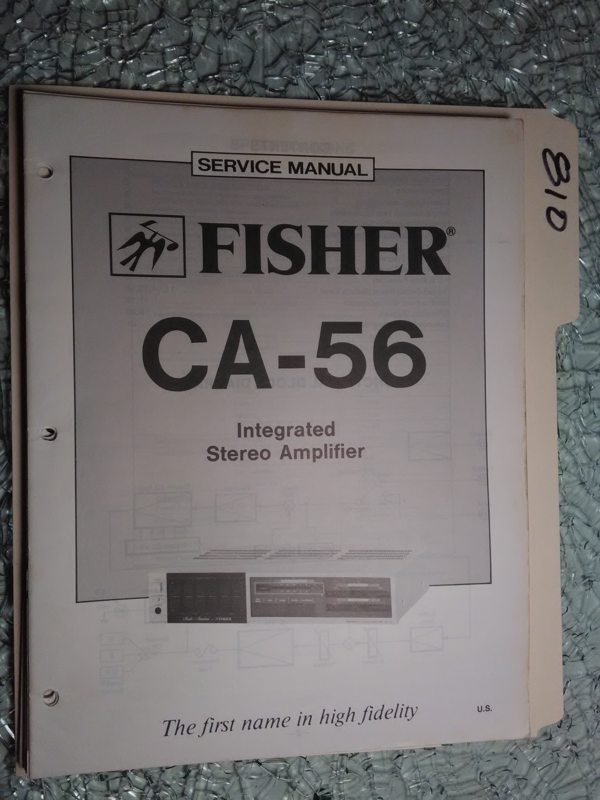 Fisher CA-56 Stereo Amplifier Service Manual Original Repair Guide