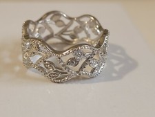 Sterling Silver Filigree Ring Size 6