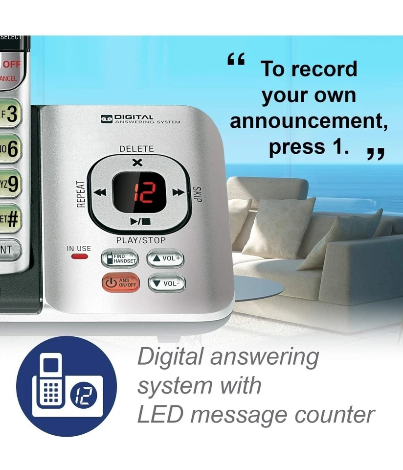 Sistema de contestador telefónico VTech Cs6529-4 DECT 6.0 con identificador de llamadas  Foto 2 de 4