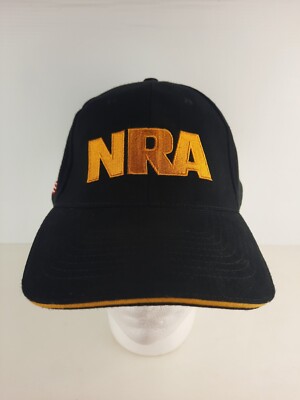 NRA National Rifle Association Hat Baseball Cap Black Gold Adjustable Fits All