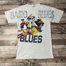 Looney Tunes Shirt Adult Medium White Vintage 90s Tweety Bugs Bunny Taz Daffy