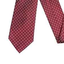 Saks Fifth Avenue Silk Tie Men’s 59” Burgundy Geometric Designer Classic Tie New