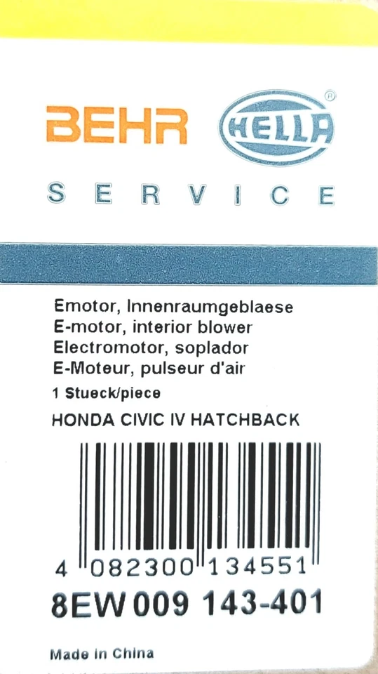 Ventilador soplador calentador Hella 8EW009143-401 para Honda Accord, Civic, Crx Foto 2 de 4