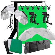 Photography Studio Lighting Soft Umbrellas Backdrop Kit Background Support Sets