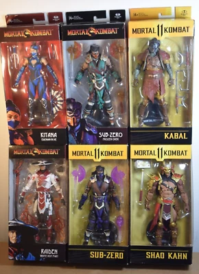 MCFARLANE TOYS McFarlane MORTAL KOMBAT Shao Khan Sub-Zero Raiden Kabal Kitana Liu Kang Figures