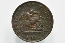 1852 Bank of Upper Canada 1/2 Penny Token KM# Tn2