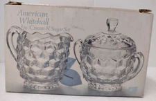 Indiana Glass American Whitehall Sugar Bowl with Lid and Creamer NEW Made in USA