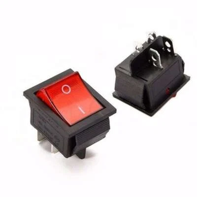 RECAMBO Wippschalter Kippschalter Schalter 230V 12V ROT beleuchet EIN AUS 4 polig