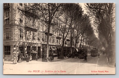 Station Avenue Nice France Avenue De La Gare VINTAGE Postcard