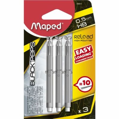 Maped Reload HB Mechanical Pencil Lead Refills 0.5mm 90 lead cartridges.