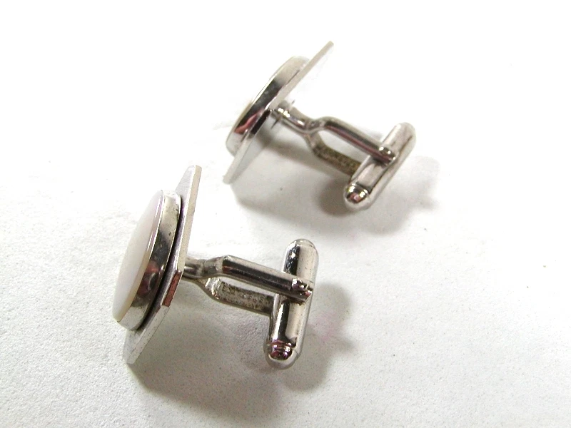 Gemelos vintage de plata de ley y blancos de ANSON 52016 Foto 2 de 3