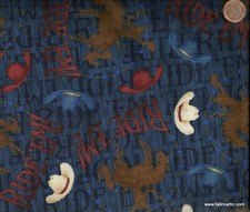 Round Up ride em cowboy broncos SSi 12 inch piece fabric