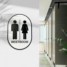 Restroom Sign Set, Male and Female Acrylic Door Signs with Adhesive Backing.