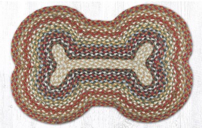 Honey, Vanilla, Ginger Dog Bone Shape Rug 18'' x 28'', Braided Jute LG300DB