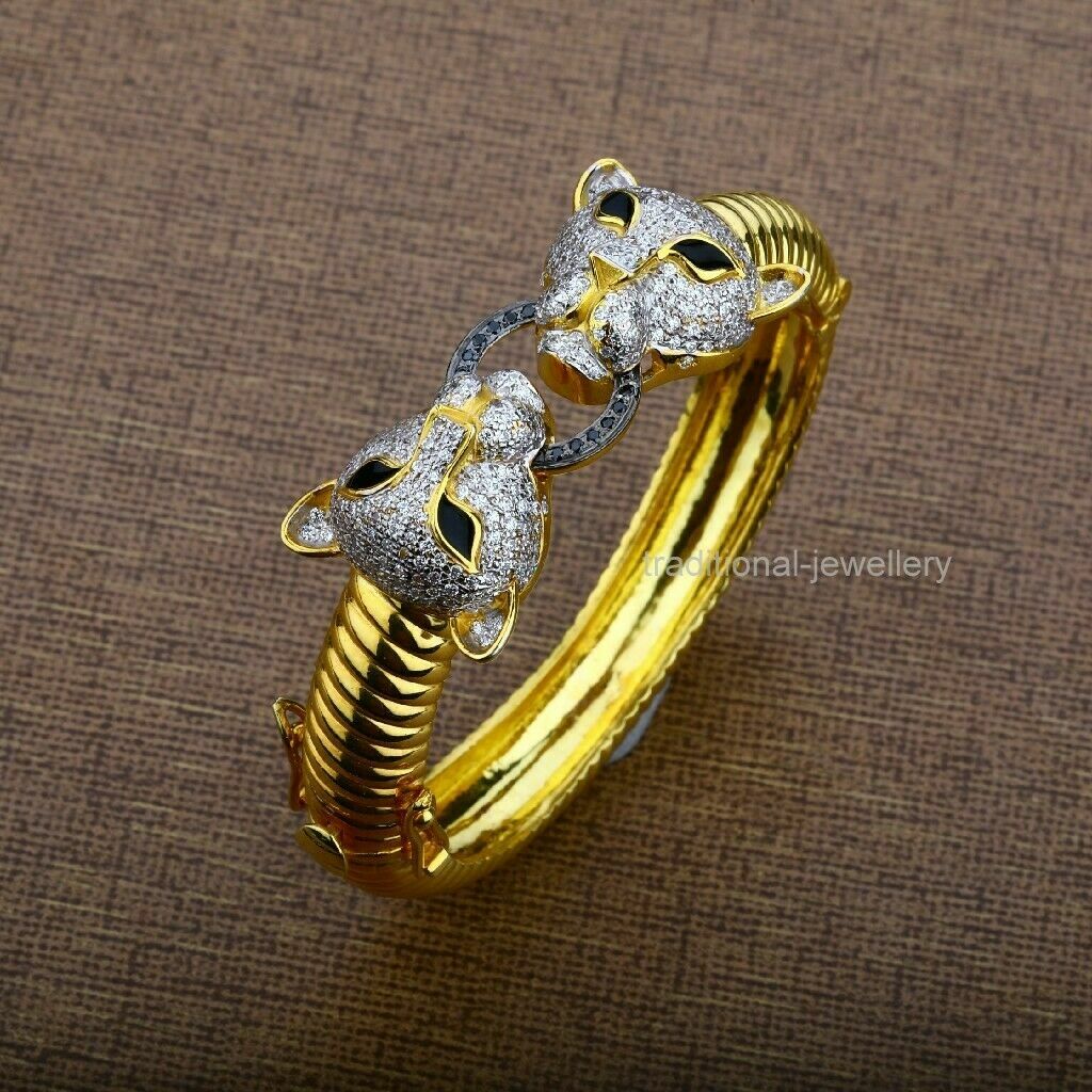 Amazing 22kt gold lion customized bangle bracelet for men's