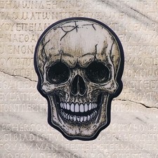 Skeleton Skull Bones Logo Patch Iron On Applique Vest Clothing Biker Costume