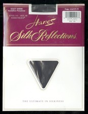 Hanes Silk Reflections Pantyhose 715 Silky Sheer Sandalfoot BARELY BLACK Size AB