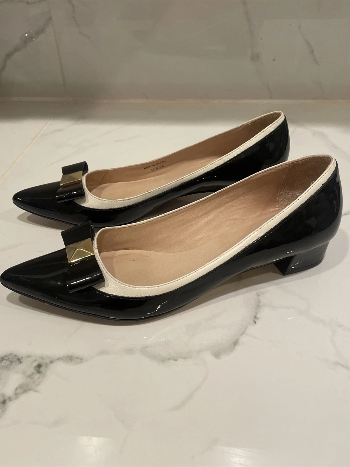 Décolleté Kate Spade New York Anika in pelle nappa nera e crema 8 5