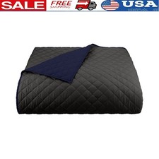 Reversible Coverlet Geometric Quilting Soft Polyester Twin Bedding Accents New