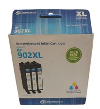 Cyan/Magenta/Yellow 3-Pack High Yield Ink Cartridges - Compatible with HP 902XL