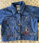 Disney World Kids Floral Embroidered Soft Denim Jacket Size Medium *pre-owned* — photo 2