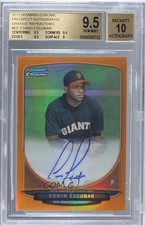 2013 Bowman Chrome Orange Refractor 11/25 Edwin Escobar #BCA-EE BGS 9.5 Auto 1p7
