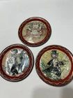 Vintage Tin Litho Ohio Art Cat Dogs 1933 Saucers Anthropomorphic Tuxedo Barmaid