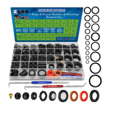 #ad All in One 1075 Piece Plumbing Washer Assortment Gaskets amp; O Rings for Home $50.96