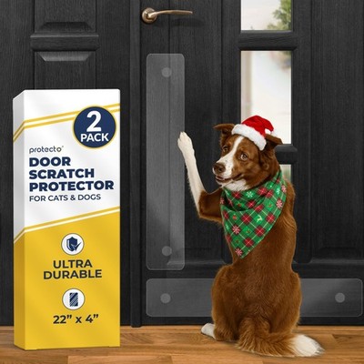 PROTECTO 2-Pack Heavy Duty Door Scratch Protector Dog Cat Guard 22x4'' Clear