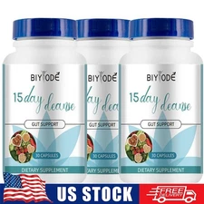 15 Day Cleanse - Gut and Colon Support, Advanced Formula Fiber, Detox, Non-GMO .