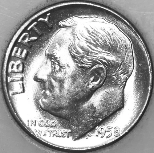 1958-P Roosevelt Dime Uncirculated BU 90% Silver
