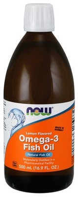 NOW Foods Omega-3 Fish Oil Liquid, Lemon - 500ml. (91,98 EUR/L)