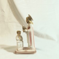 Vintage Sanmyro Japan First Holy Communion Figurine Jesus & Kneeling Boy 1974