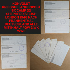 Frankenthal POW 6 Briefe 1946 Camp 32 Shepherd's Bush London Alle m. Inhalt 2.WK