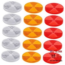 15 Pack 3.165 Inch Front Round Reflector for Driveway Fence Posts