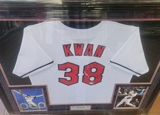 Steven Kwan Signed & Framed Jersey JSA PICK UP ONLY