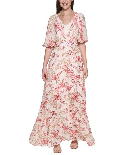 Kensie Chiffon Yortu Maxi Dress Women's Pink 4 Kensie Chiffon Yortu Maxi Dress Women's Pink 4