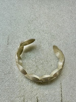 Vtg .925 Sterling Handmade CONCETRIC circle Domed Cuff Bracelet 1 
