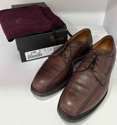 Allen Edmonds Hillcrest 9.5D Walnut Brown Leather Oxfords Blucher Dress Shoes