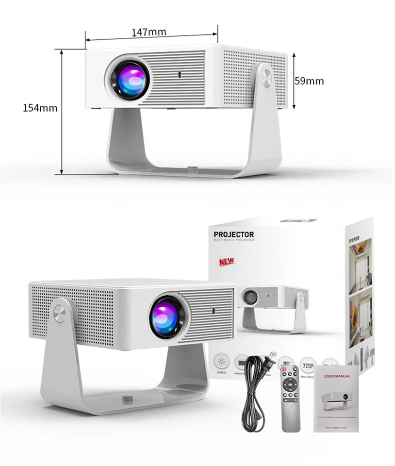 Smart Projector 4K ultra HD android 360° Rotate With Auto Keystone Focus - Image 2 of 4