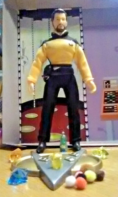 Custom Mego Star Trek TNG  Lt..Thomas Riker Figure clamshell & More