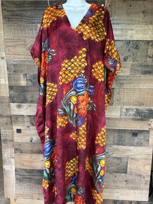 VTG 90 Patricia Leigh Open Sleeve Kaftan O/S muumuu Lounge dress Mrs Roper  Read | eBay
