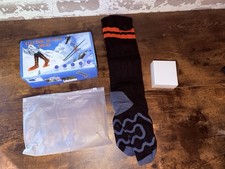 NEW IN BOX - Electric Heated Socks - Crew Length - Black/Orange/Gray