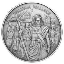 1-oz William Wallace Design .999 Fine Silver Round 99.58 per troy oz