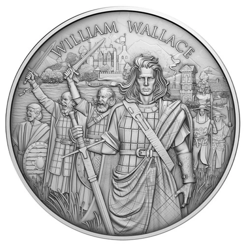 1-oz William Wallace Design .999 Fine Silver Round